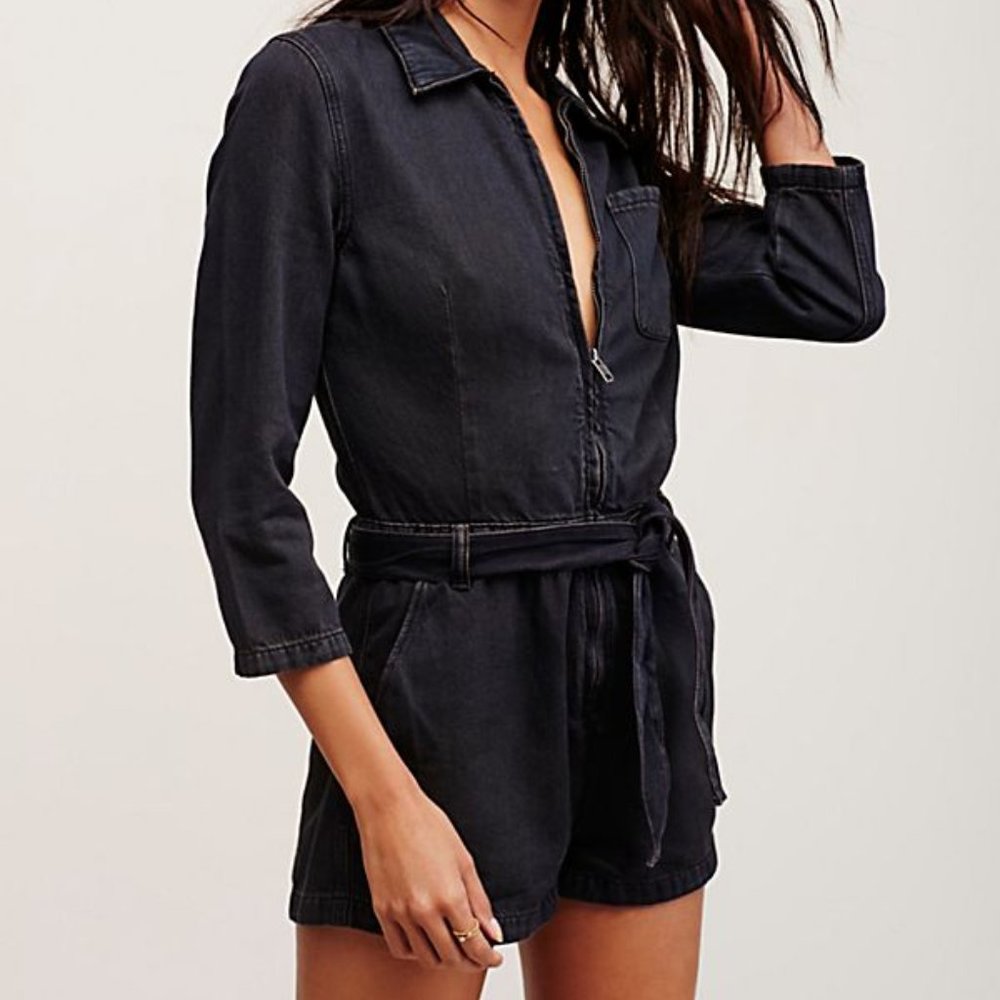 Free People Denim Jumpsuit